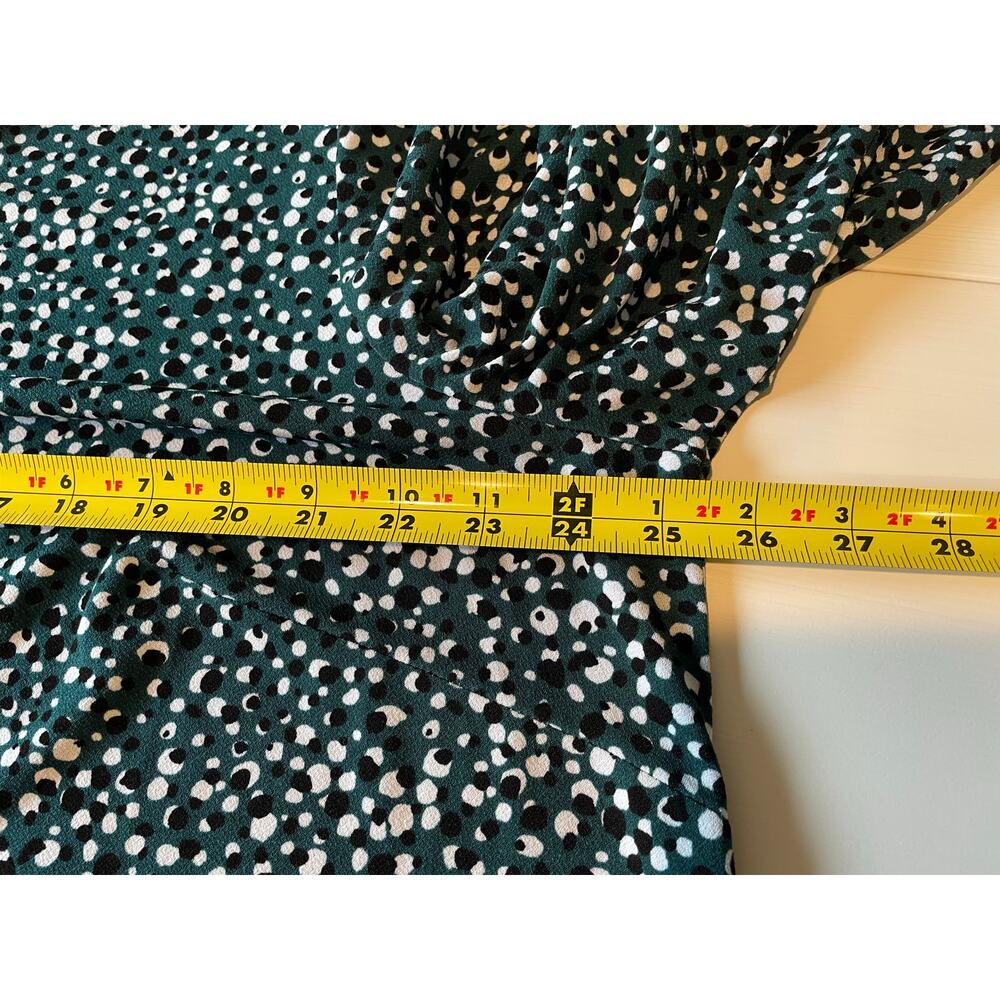 Adrianna Papell Blouse Sz 3X Polka Dots Green Black White 3/4 Sleeves Career - Picture 9 of 10